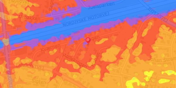 Trafikstøjkort på Vingen 8, 9210 Aalborg SØ