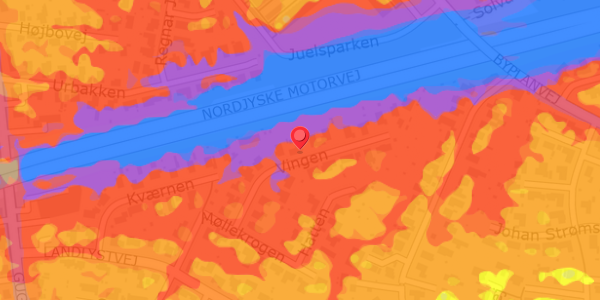 Trafikstøjkort på Vingen 13, 9210 Aalborg SØ