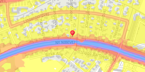 Trafikstøjkort på Visborggårdvej 9, 9200 Aalborg SV
