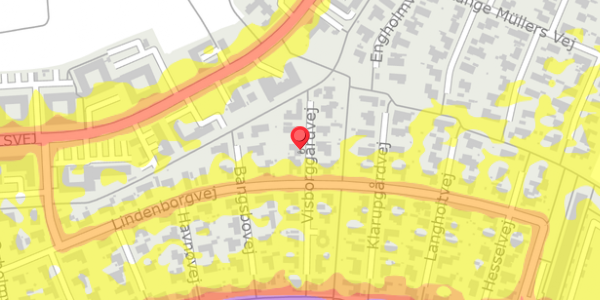 Trafikstøjkort på Visborggårdvej 16, 9200 Aalborg SV