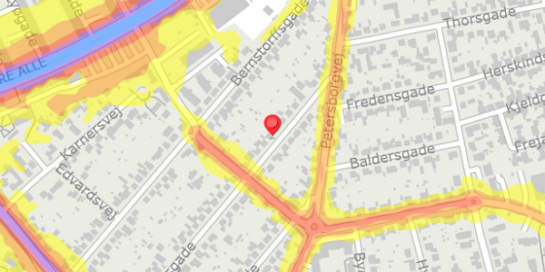 Trafikstøjkort på Vonsyldsgade 20, 9000 Aalborg