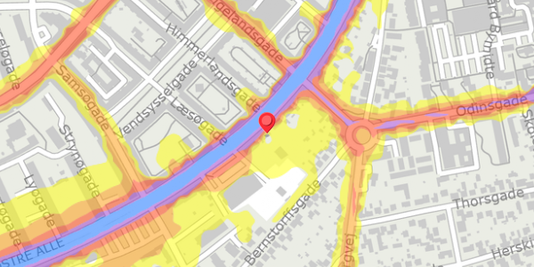 Trafikstøjkort på Østre Alle 77, st. , 9000 Aalborg