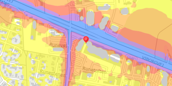 Trafikstøjkort på Runetoften 3, 8210 Aarhus V