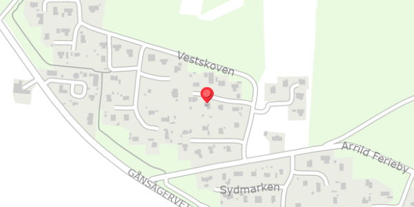 Trafikstøjkort på Vestskoven 21, 6520 Toftlund