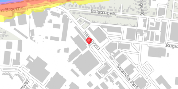 Trafikstøjkort på Haslevvej 6B, 4100 Ringsted