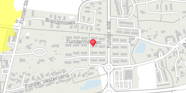 Trafikstøjkort på Fundermarken 18, 8600 Silkeborg