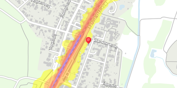 Trafikstøjkort på Storegade 35A, . , 8382 Hinnerup
