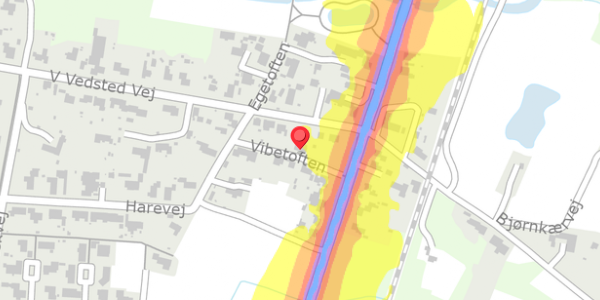 Trafikstøjkort på Vibetoften 6, 6760 Ribe