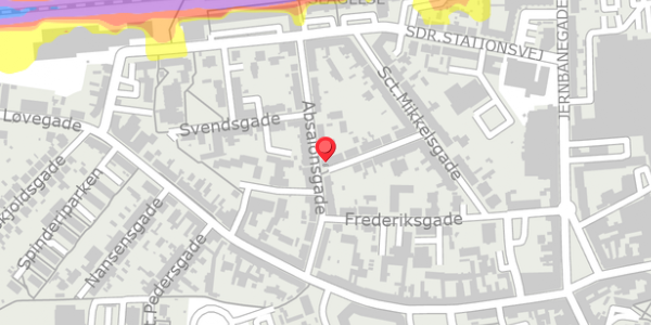 Trafikstøjkort på Absalonsgade 12, . , 4200 Slagelse