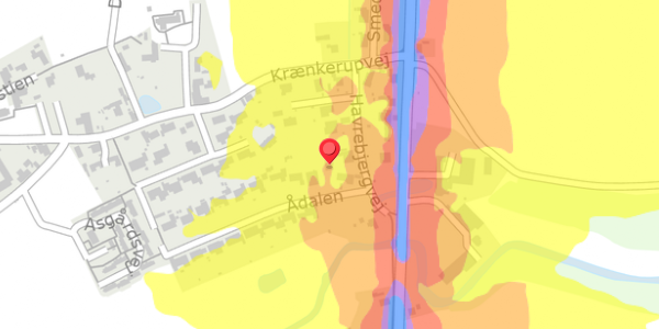 Trafikstøjkort på Ådalen 2C, 4200 Slagelse