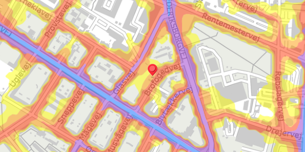 Trafikstøjkort på Brofogedvej 9, 2400 København NV