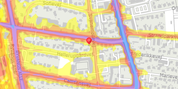 Trafikstøjkort på Hellerupvej 9, 2. , 2900 Hellerup