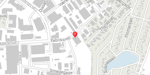 Trafikstøjkort på Fabriksvej 22, 6000 Kolding