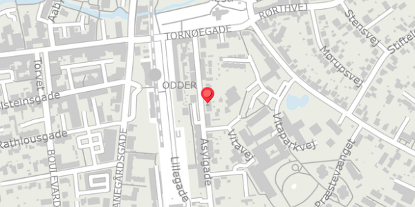 Trafikstøjkort på Asylgade 15, 8300 Odder