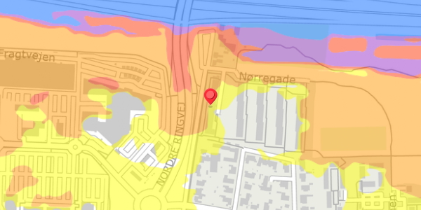 Trafikstøjkort på Nørregade 100, . , 4100 Ringsted