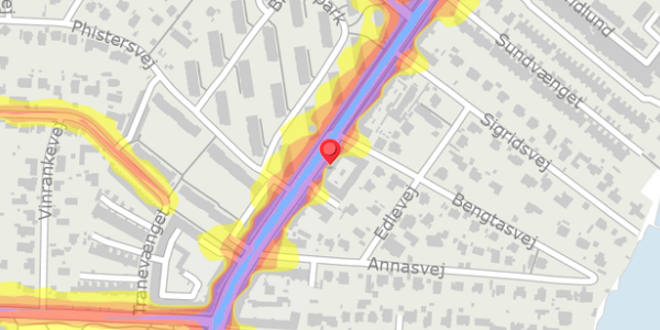 Trafikstøjkort på Strandvejen 138B, . , 2900 Hellerup