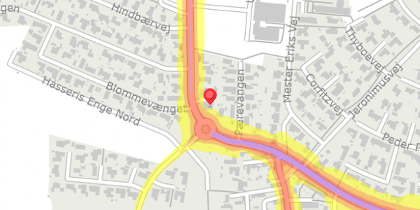 Trafikstøjkort på Under Lien 99, 9000 Aalborg