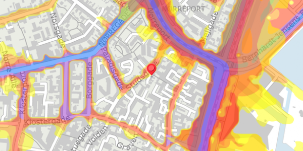 Trafikstøjkort på Studsgade 38, 8000 Aarhus C