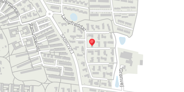 Trafikstøjkort på Langfreddal 19, 8471 Sabro