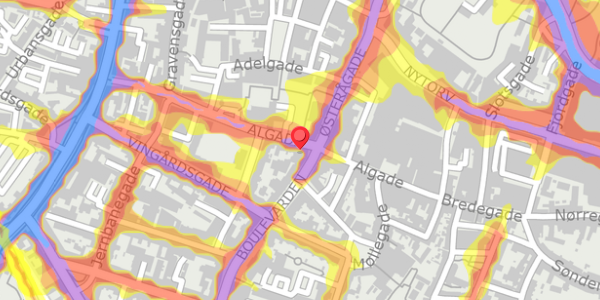 Trafikstøjkort på Algade 33, 9000 Aalborg