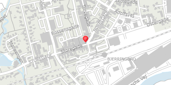 Trafikstøjkort på Storegade 2, 8850 Bjerringbro