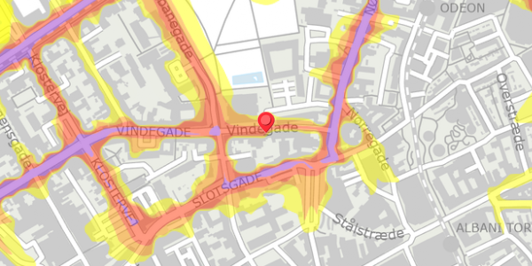 Trafikstøjkort på Vindegade 20, 5000 Odense C