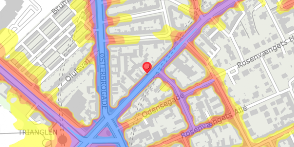 Trafikstøjkort på Nordre Frihavnsgade 15, 2100 København Ø