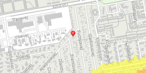 Trafikstøjkort på Anemonevej 1, 4100 Ringsted
