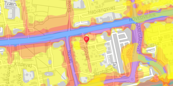 Trafikstøjkort på Solvej 1, 2600 Glostrup