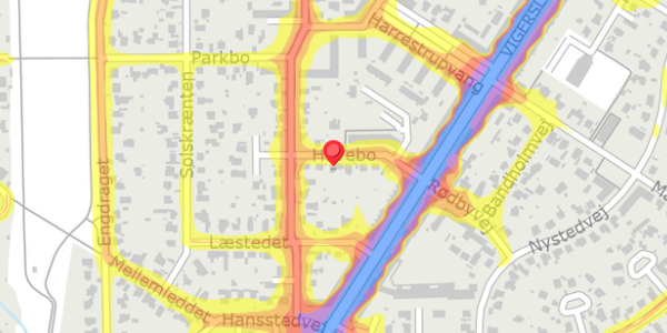 Trafikstøjkort på Havebo 9, . , 2500 Valby