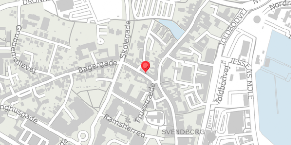 Trafikstøjkort på Bagergade 8A, 5700 Svendborg