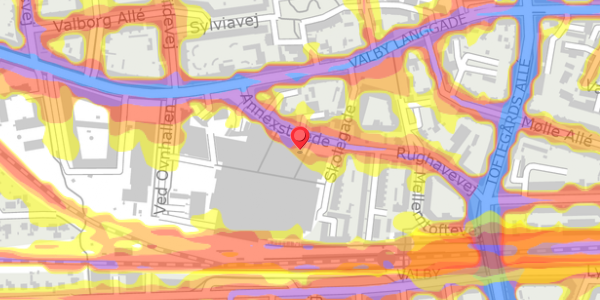 Trafikstøjkort på Bomuldsgade 2, 2500 Valby