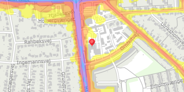 Trafikstøjkort på Hjallesevej 140, 5230 Odense M