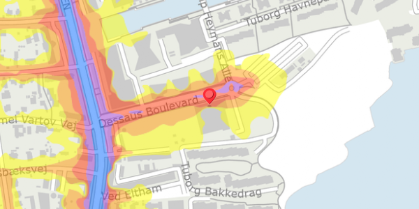 Trafikstøjkort på Dessaus Boulevard 10, . , 2900 Hellerup