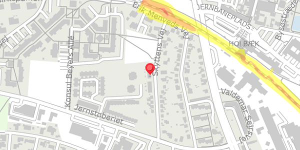 Trafikstøjkort på Skyttens Vej 10B, 4300 Holbæk