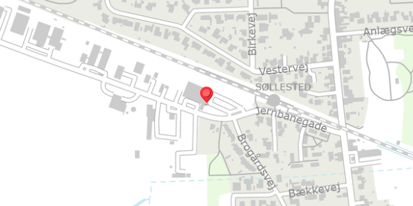 Trafikstøjkort på Jernbanegade 18, 4920 Søllested