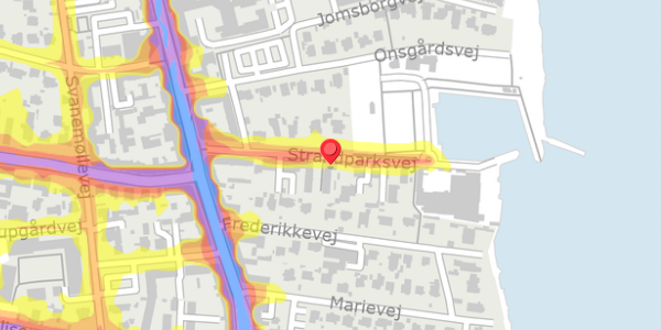 Trafikstøjkort på Strandparksvej 24, . , 2900 Hellerup