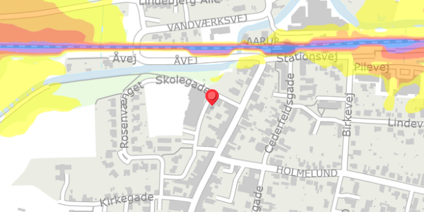 Trafikstøjkort på Skolegade 1B, . , 5560 Aarup