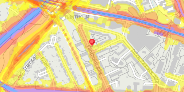 Trafikstøjkort på Flintholm Alle 20, st. th, 2000 Frederiksberg