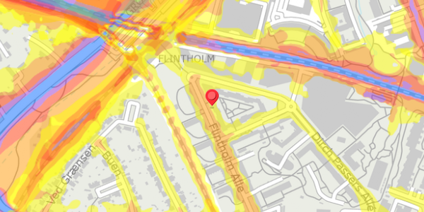 Trafikstøjkort på Flintholm Alle 24, 2. th, 2000 Frederiksberg