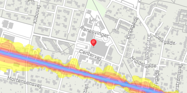 Trafikstøjkort på Centervej 10, 8963 Auning