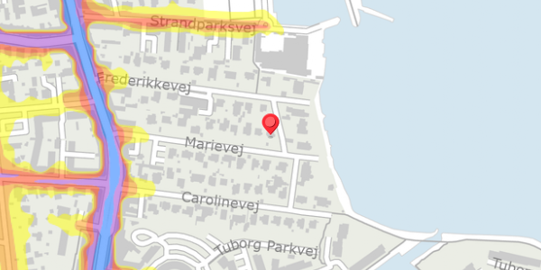 Trafikstøjkort på Marievej 21, 2900 Hellerup