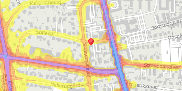 Trafikstøjkort på Sofievej 9A, 2. tv, 2900 Hellerup