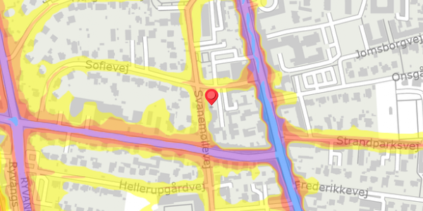 Trafikstøjkort på Sofievej 9B, st. tv, 2900 Hellerup