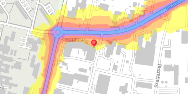 Trafikstøjkort på Huginsvej 2A, . , 4100 Ringsted