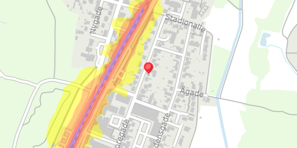 Trafikstøjkort på Storegade 32D, . , 8382 Hinnerup