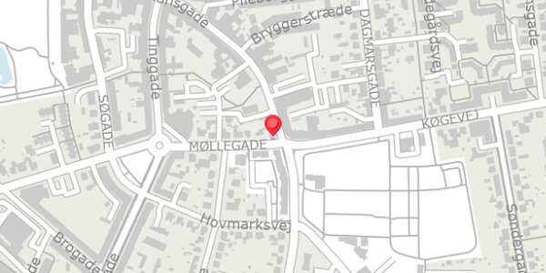 Trafikstøjkort på Møllegade 2, 4100 Ringsted