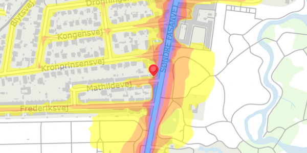 Trafikstøjkort på Mathildevej 2A, . , 2000 Frederiksberg