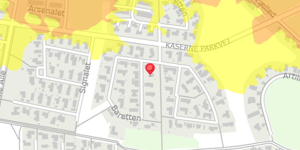 Trafikstøjkort på Baretten 3, 4100 Ringsted