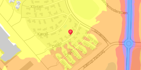 Trafikstøjkort på Dalen 6, 4100 Ringsted